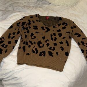 Leopard Print Brown Sweater- Guess size XS